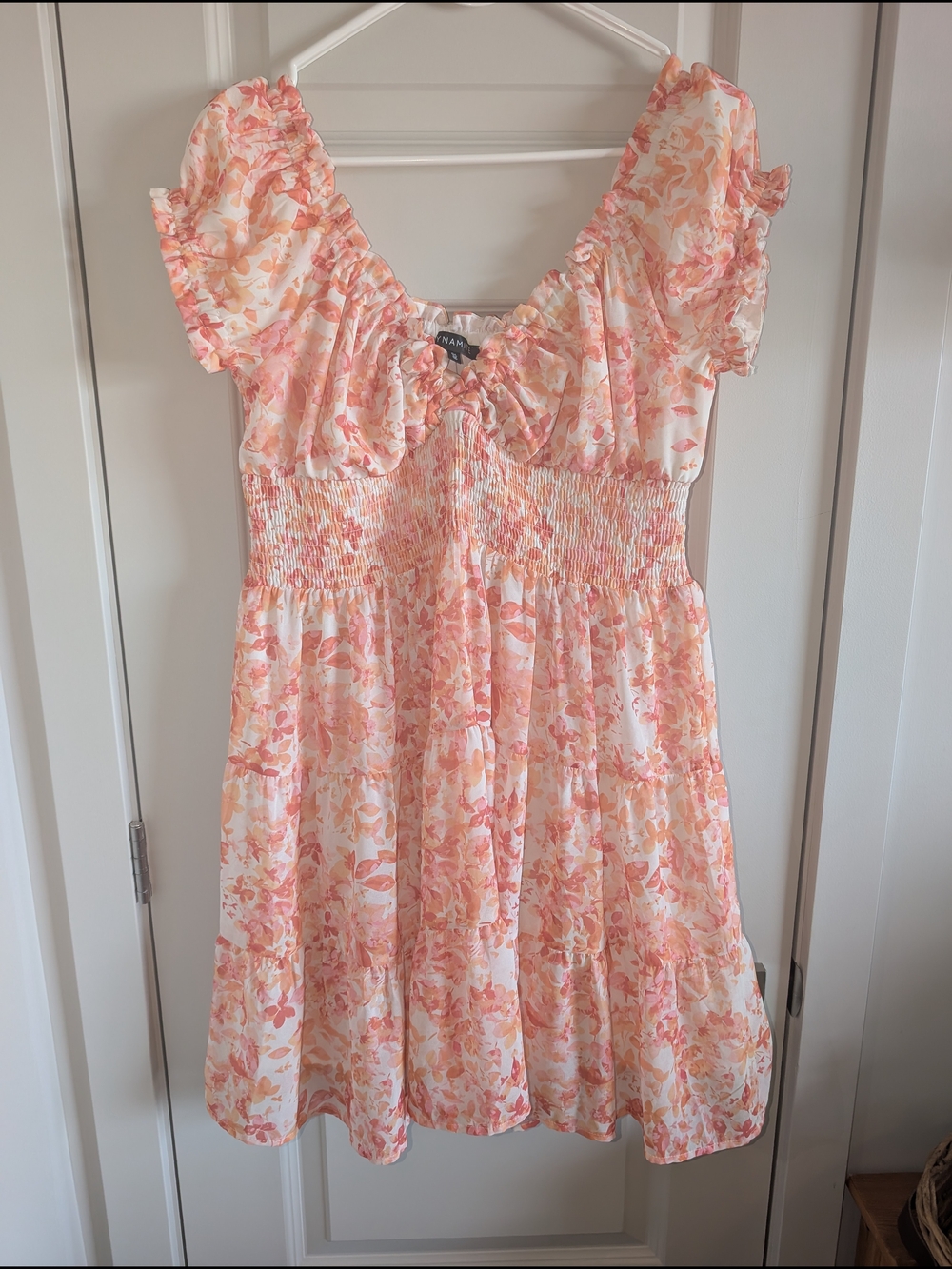 NWOT Dynamite Peach & Cream Floral Mini Dress